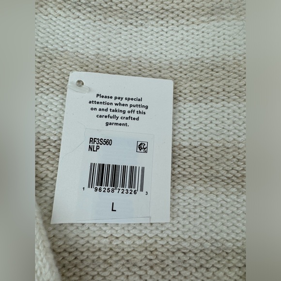 Splendid Womens GENEVRA Ivory Striped Ribbed Trim Button-Up Cardigan L - Picture 5 of 8